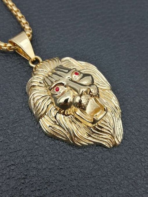 Gold Necklace Titanium Lion Hip Hop Necklace For Men
