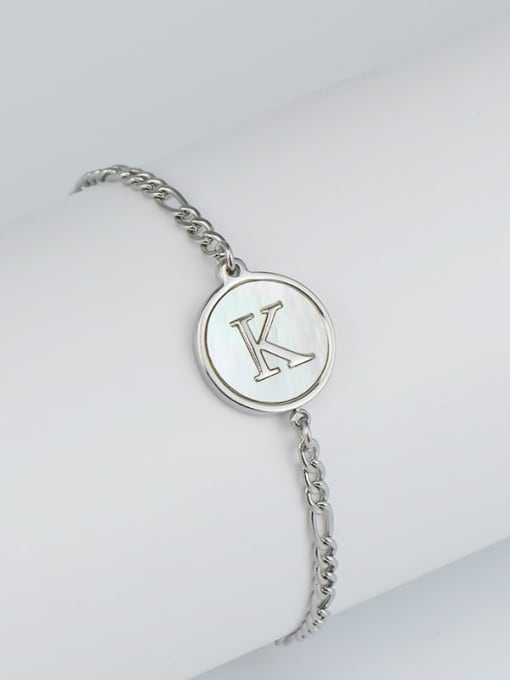 Steel bracelet K Stainless steel Shell Letter Minimalist Link Bracelet