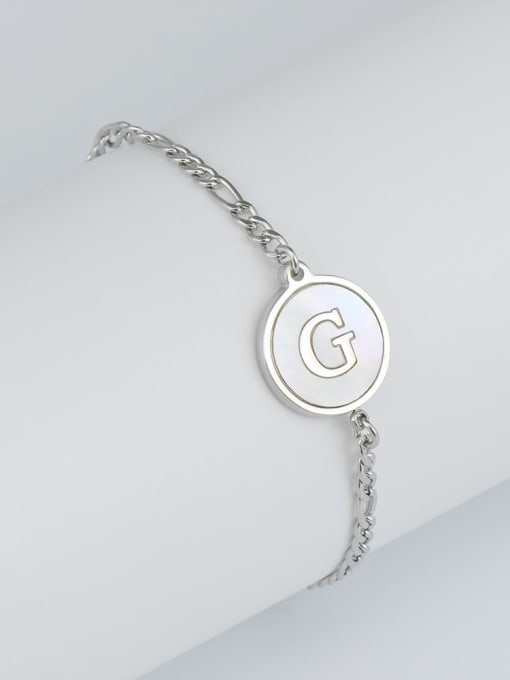 Steel bracelet G Stainless steel Shell Letter Minimalist Link Bracelet