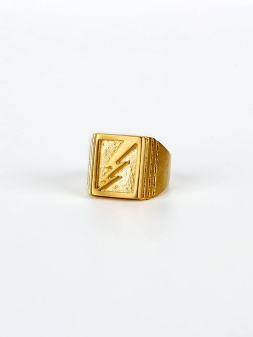 Gold (size 6) Titanium Steel Geometric Hip Hop Band Ring