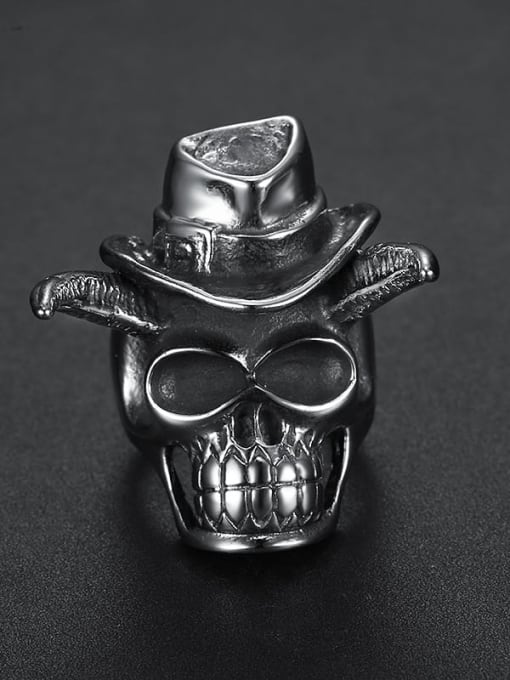 Mr.Leo Stainless steel Skull Vintage Band Ring 1