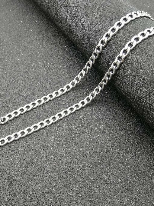 steel：4.4mm*61cm Titanium Steel Geometric Hip Hop Cable Chain For Men