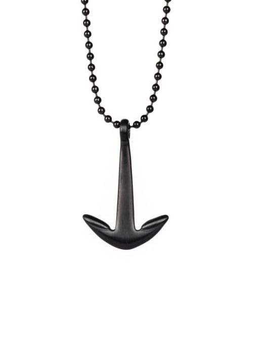 Black (chain length 70cm) Titanium Steel Irregular Minimalist Necklace