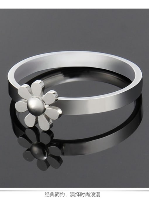 Ke Hong Titanium Minimalist smooth flower band  Ring 2