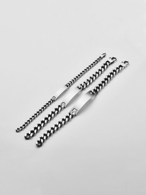 Ke Hong Titanium geometry Minimalist Link Bracelet 0