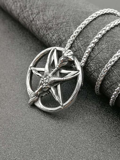 HI HOP Titanium Star Hip Hop Necklace For Men 3