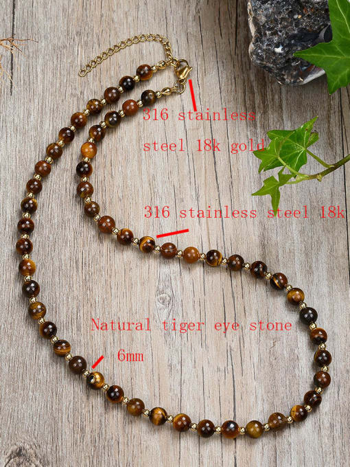JZ Men's bead Stainless steel Natural Stone Bohemia Beaded Necklace 1