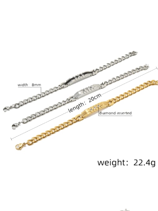 ZXIN Titanium Steel Geometric Hip Hop Link Bracelet 2
