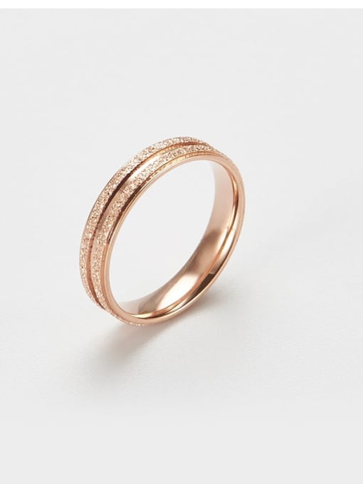 rose gold Titanium Round Minimalist Band Ring