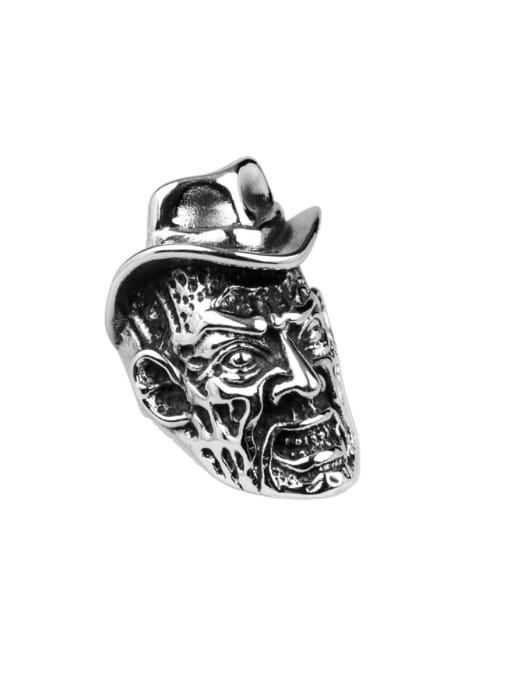 Mr.High Titanium Face  Skull Vintage Band Ring 0