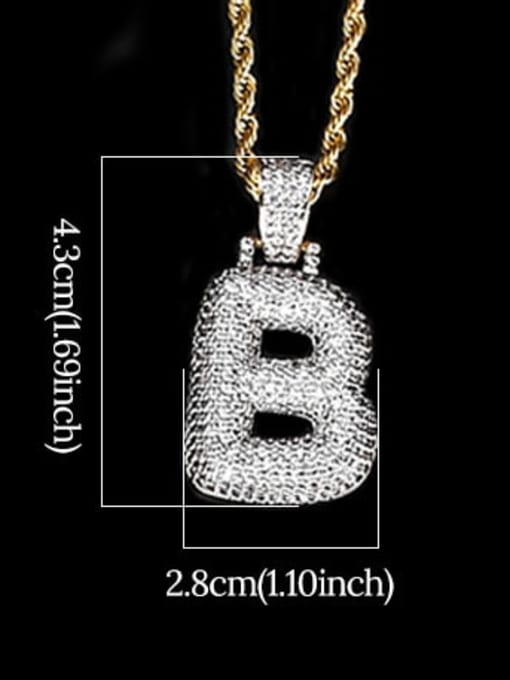 B 24In 61cm twist chain t20i02 t20a02 Brass Cubic Zirconia Message Hip Hop Necklace