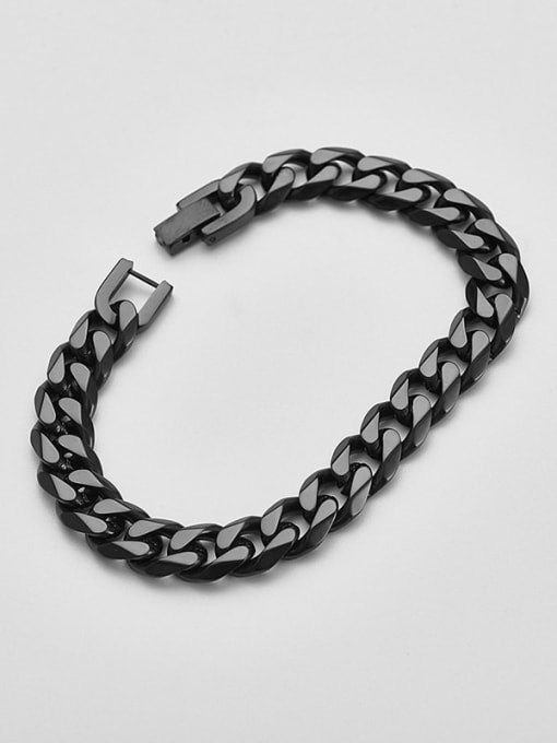Black 21cm Titanium  Minimalist Link Bracelet