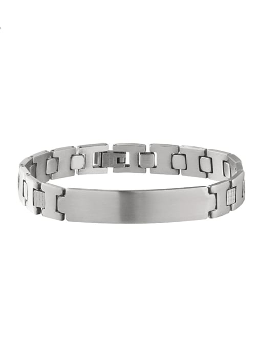 WOLF Titanium Steel Geometric Hip Hop Bracelet 0