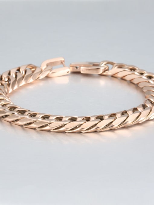 Rose gold (1.1cm wide) Titanium Geometric Minimalist Link Bracelet