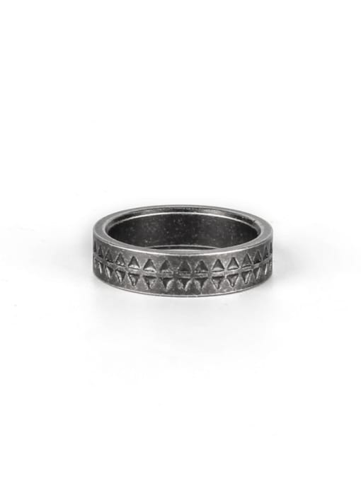 Antique  (size 6) Titanium Steel Enamel Round Vintage Band Ring