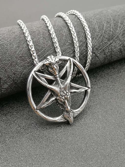 HI HOP Titanium Star Hip Hop Necklace For Men 2