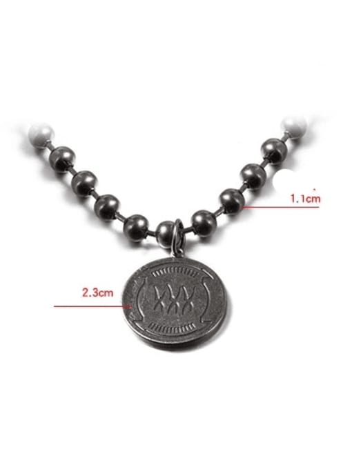 WOLF Titanium Steel Geometric Hip Hop Beaded Necklace 1