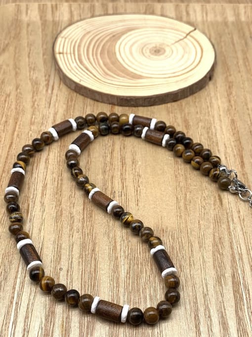  Stainless steel Natural Stone Geometric Bohemia Beaded Necklace 3