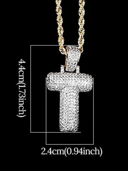 T 24In 61cm twist chain t20i20 t20a02 Brass Cubic Zirconia Message Hip Hop Necklace