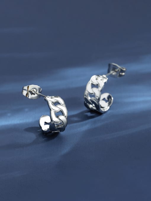 TE23062704 White Stainless steel Geometric Minimalist Stud Earring