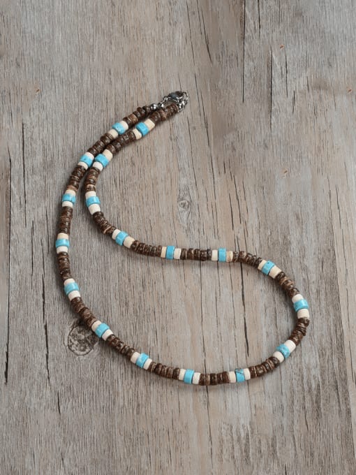 JZ Men's bead Stainless steel Irregular Hip Hop Handmade Beaded Necklace