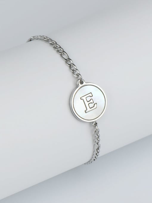 Steel bracelet e Stainless steel Shell Letter Minimalist Link Bracelet