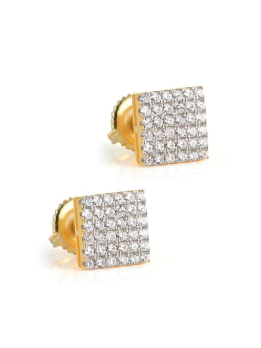 MAHA 925 Sterling Silver Cubic Zirconia Square Dainty Stud Earring 0
