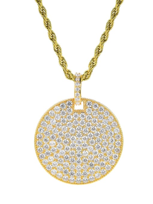 Real gold Brass Cubic Zirconia Round Trend Necklace