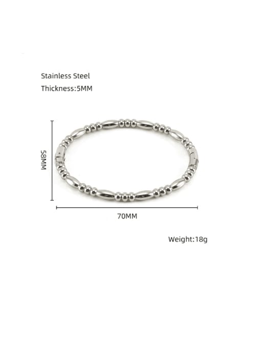 ZS1303 Steel Color Bracelet Stainless steel Geometric Hip Hop Band Bangle