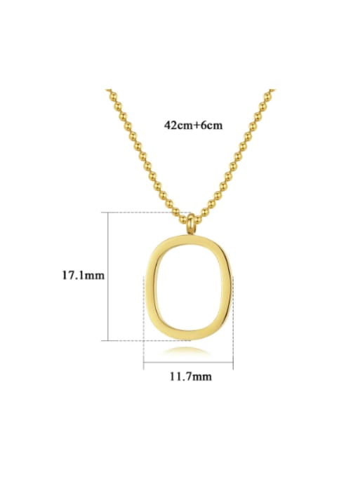 TN21022122 Stainless steel Hollow Geometric Minimalist Beaded Chain Necklace