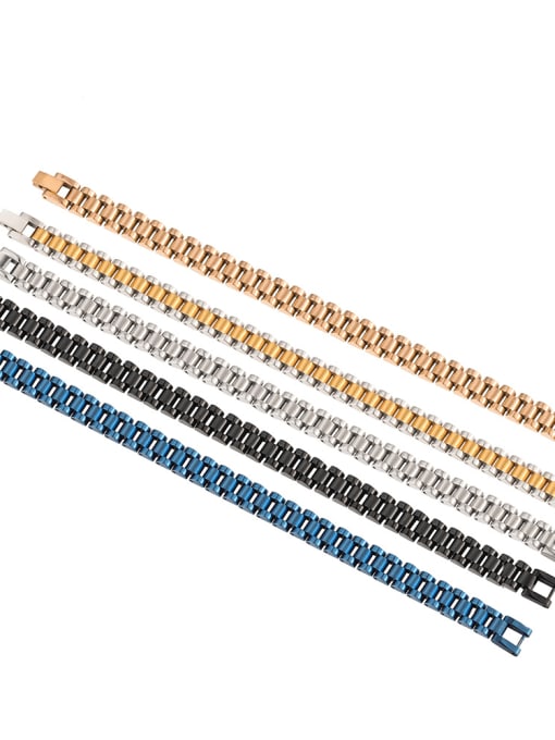 WOLF Titanium Steel Geometric Minimalist Link Bracelet