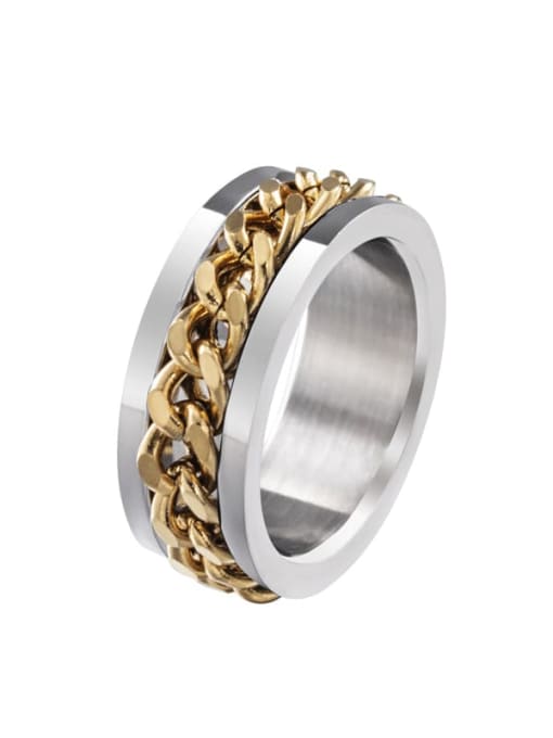 Gold (size 6) Titanium Steel Irregular Vintage Band Ring