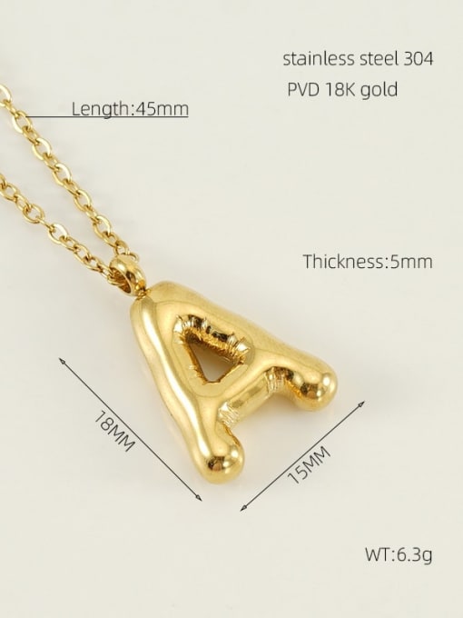 Letter A (including chain) Stainless steel Letter Hip Hop Necklace