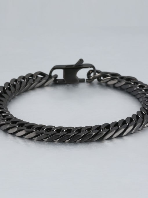 Black (0.8cm wide) Titanium+smooth Minimalist Chain