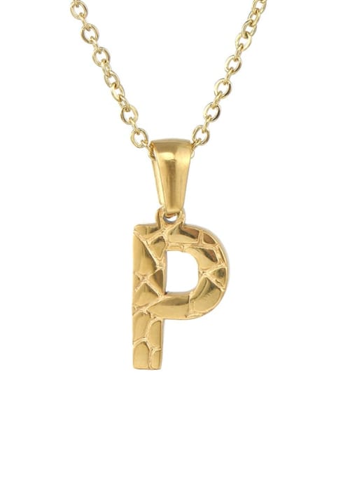 (including chain) P Stainless steel Minimalist English Letter Pendant  Necklace