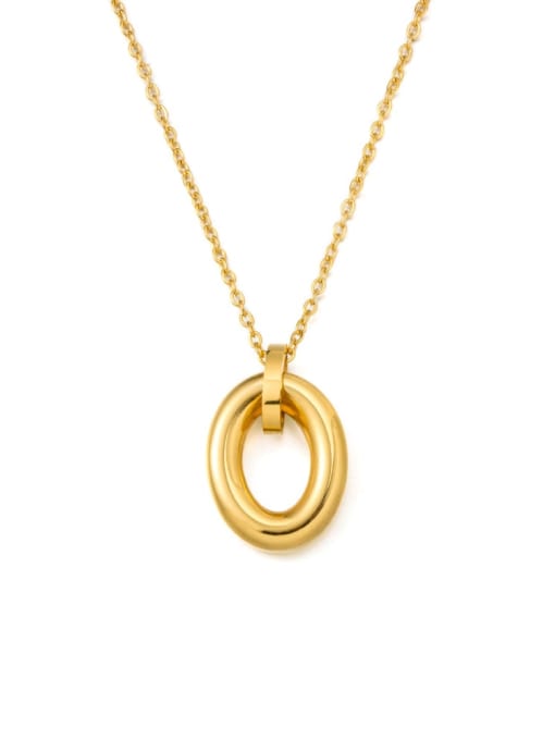 golden Titanium Steel Geometric Minimalist Necklace