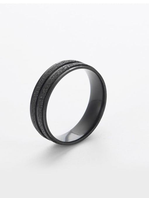 black Titanium Round Minimalist Band Ring