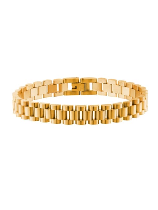 Gold Titanium Steel Geometric Minimalist Link Bracelet