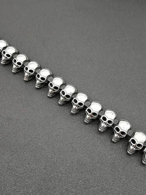 HI HOP Titanium Steel Skull Hip Hop Bracelet For Men 2
