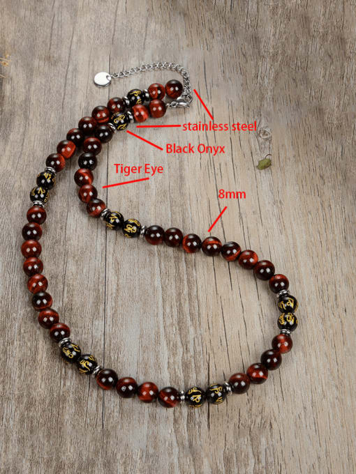 1 Stainless steel Natural Stone Irregular Bohemia Beaded Necklace