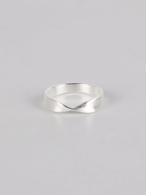 white gold Titanium Steel Irregular Minimalist Band Ring