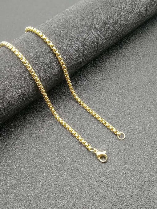 Gold 3mm* 60cm Chain Stainless steel Cubic Zirconia Trend Pendant