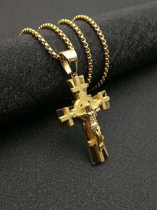 HI HOP Titanium Steel Cross Vintage Regligious Necklace For Men 3
