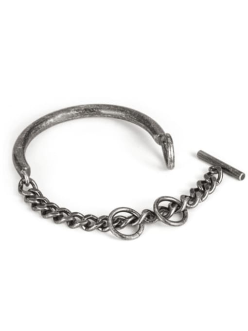 WOLF Titanium Steel Irregular Vintage Link Bracelet