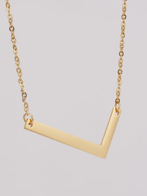 L Stainless steel Minimalist  Letter Pendant Necklace