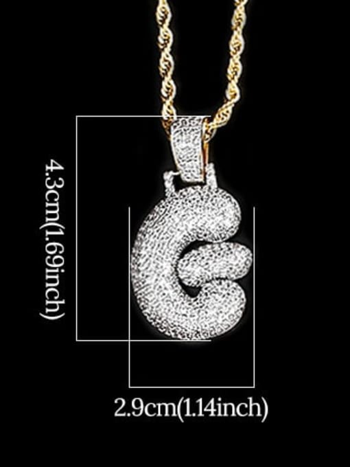 G 24in 61cm T20I07 T20A02 Brass Cubic Zirconia Message Hip Hop Necklace