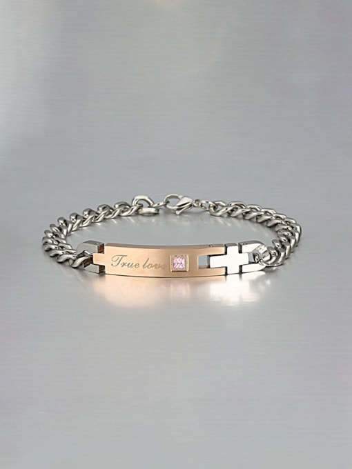 golden Titanium letter Minimalist Link Bracelet