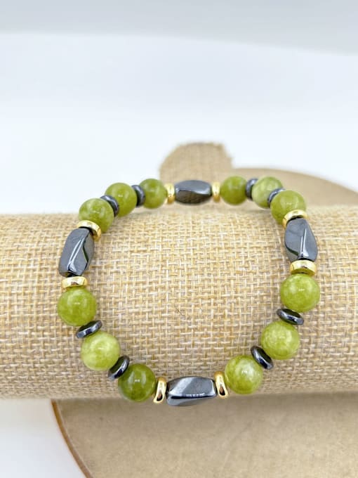 3 -18cm Natural Stone Irregular Bohemia Beaded  Stainless Steel  Bracelet