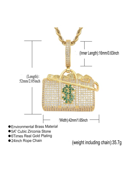 MAHA Brass Cubic Zirconia dollar packet Luxury Necklace 3
