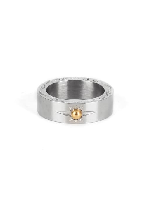 Steel color (size 8) Titanium Steel Round Minimalist Band Ring